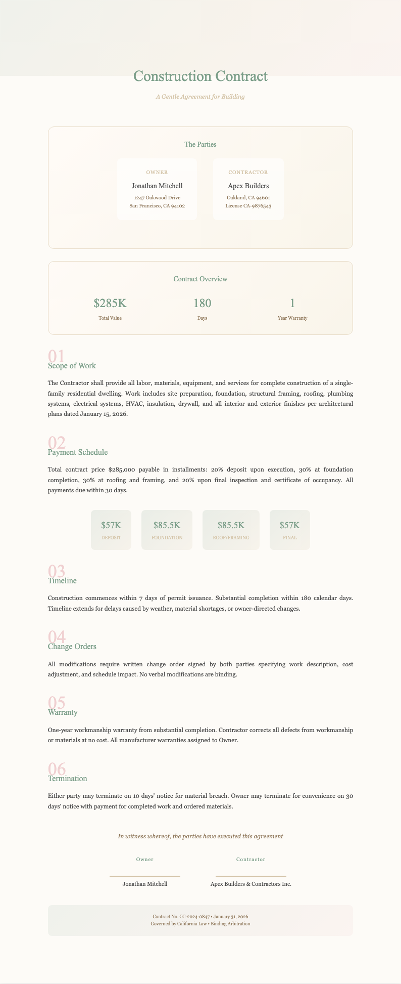 professional construction contract watercolor soft